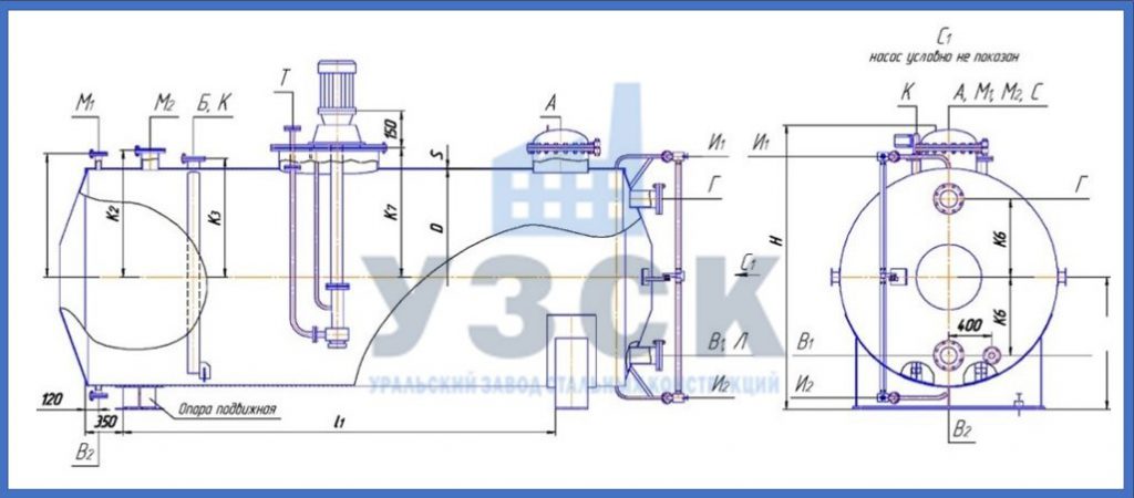 Чертеж емкости ГКК в Раменском